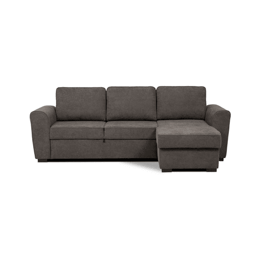 Chaise longue com cama ASTON reversível 3 lugares castanho