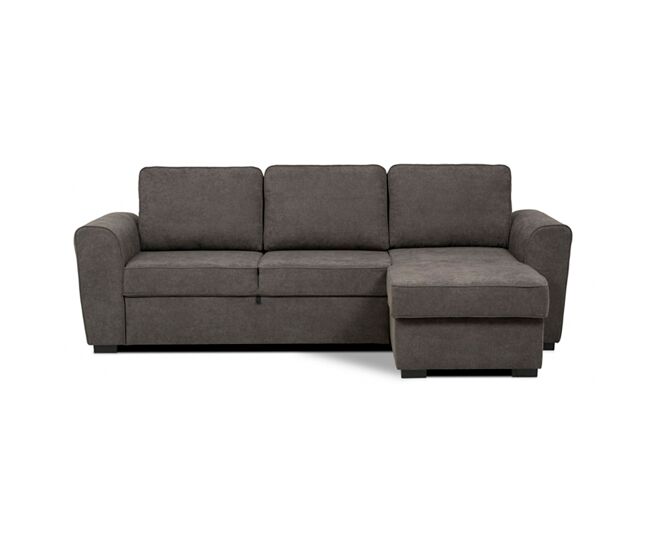 Chaise longue con cama aston reversible 3 plazas marrón - conforama