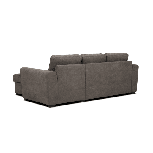 Chaise longue com cama ASTON reversível 3 lugares castanho