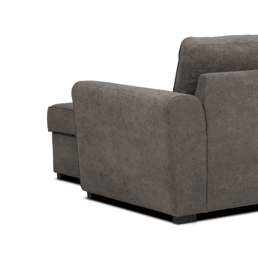 Chaise longue com cama ASTON reversível 3 lugares castanho