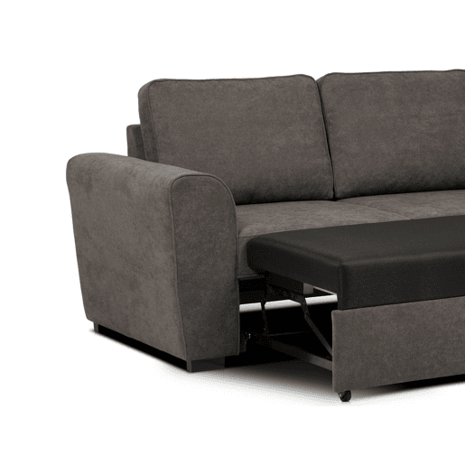 Chaise longue com cama ASTON reversível 3 lugares castanho