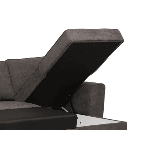 Chaise longue com cama ASTON reversível 3 lugares castanho