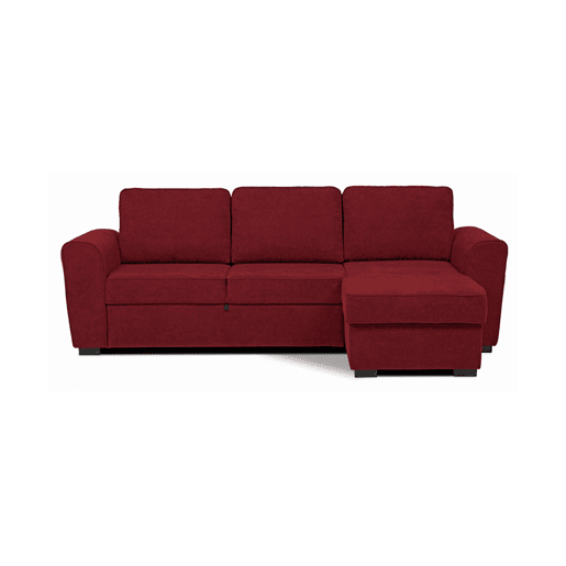 Chaise longue com cama ASTON reversível 3 lugares vermelho
