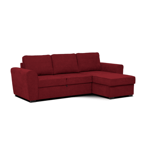 Chaise longue com cama ASTON reversível 3 lugares vermelho