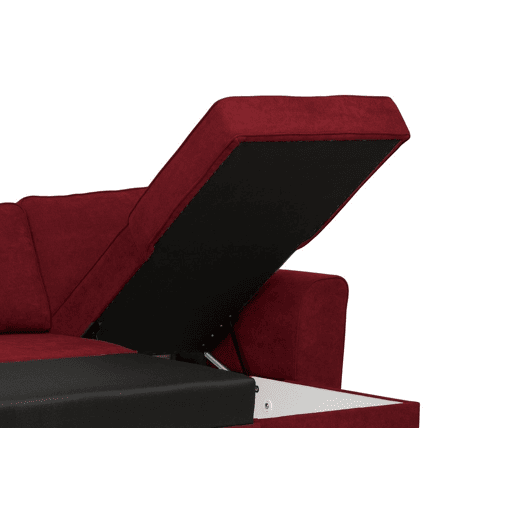 Chaise longue com cama ASTON reversível 3 lugares vermelho
