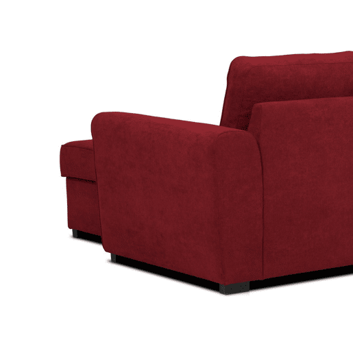 Chaise longue com cama ASTON reversível 3 lugares vermelho