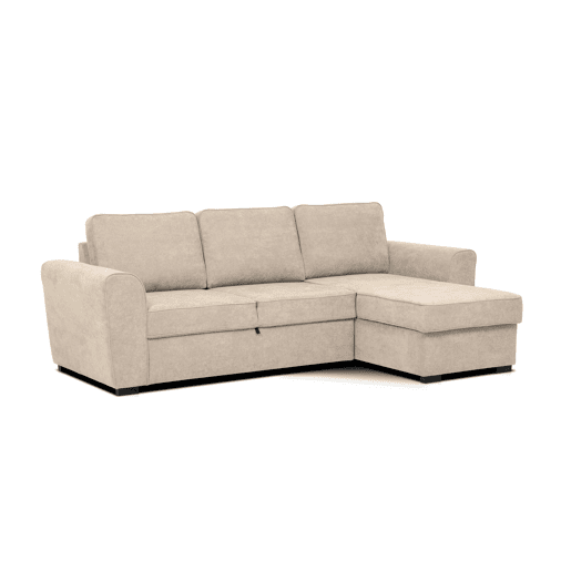 Chaise longue com cama ASTON reversível 3 lugares camelo