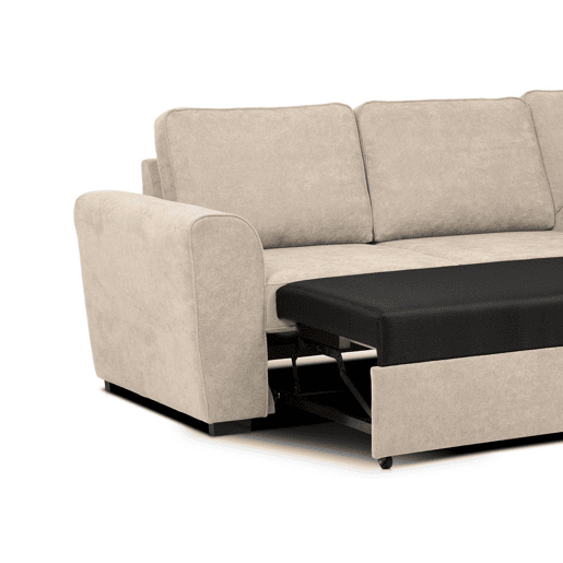 Chaise longue com cama ASTON reversível 3 lugares camelo