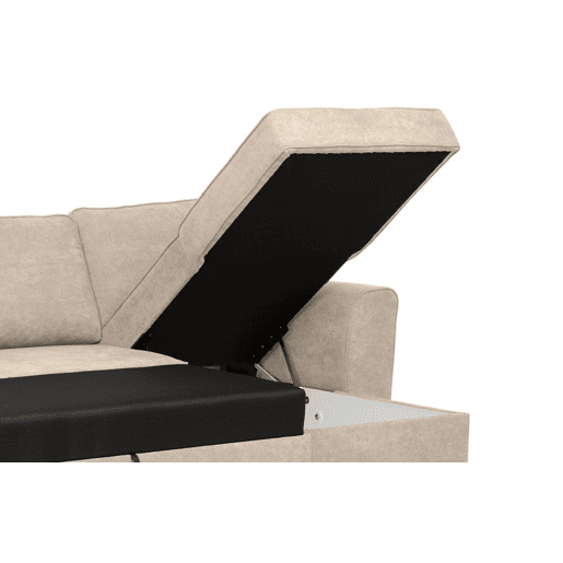 Chaise longue com cama ASTON reversível 3 lugares camelo