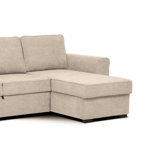 Chaise longue com cama ASTON reversível 3 lugares camelo