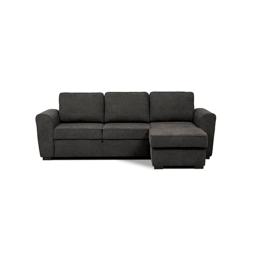 Chaise longue com cama ASTON reversível 3 lugares antracite