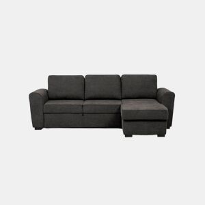Chaise longue com cama ASTON reversível 3 lugares antracite