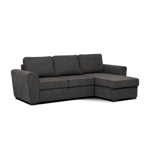Chaise longue com cama ASTON reversível 3 lugares antracite
