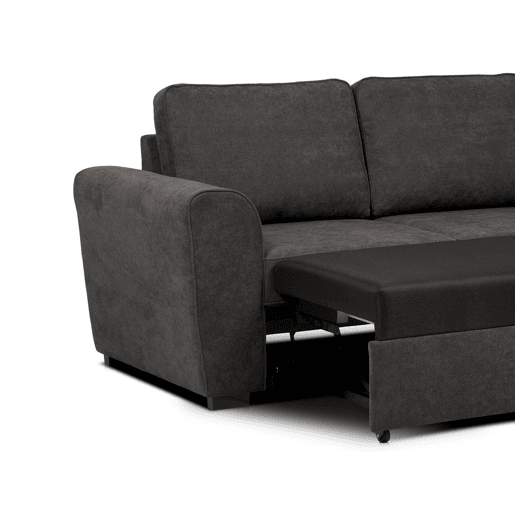 Chaise longue com cama ASTON reversível 3 lugares antracite