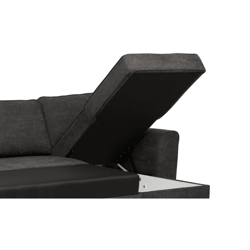Chaise longue com cama ASTON reversível 3 lugares antracite