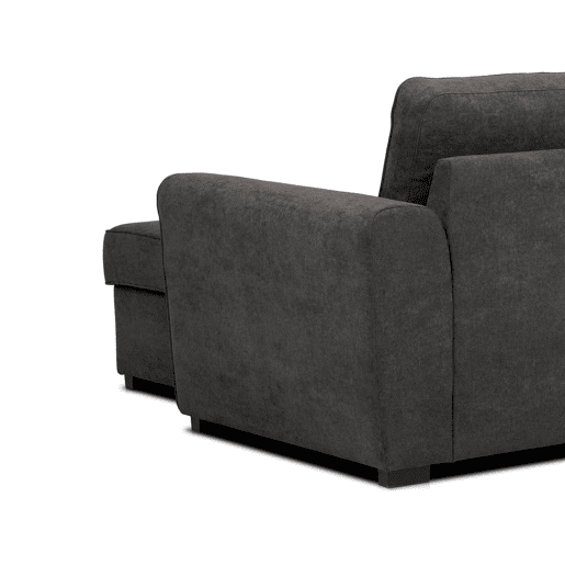 Chaise longue com cama ASTON reversível 3 lugares antracite