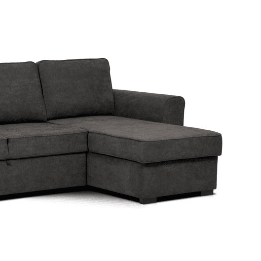 Chaise longue com cama ASTON reversível 3 lugares antracite