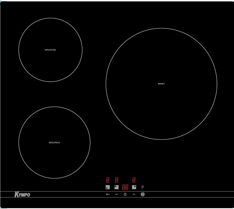 Placa de inducción KYMPO ZC316 3 zonas 59cm negro