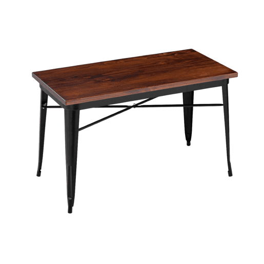 Mesa de cozinha ADELAINE fixa ulmeiro escuro e preto
