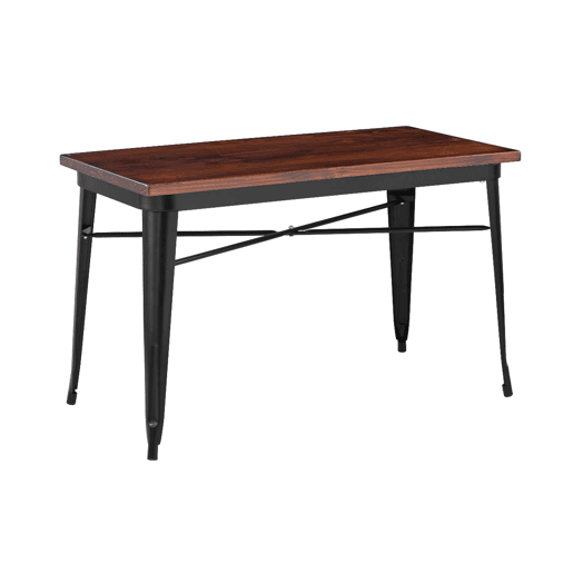 Mesa de cozinha ADELAINE fixa ulmeiro escuro e preto