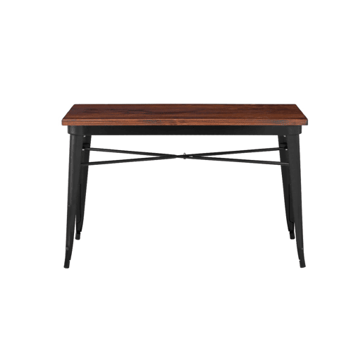 Mesa de cozinha ADELAINE fixa ulmeiro escuro e preto