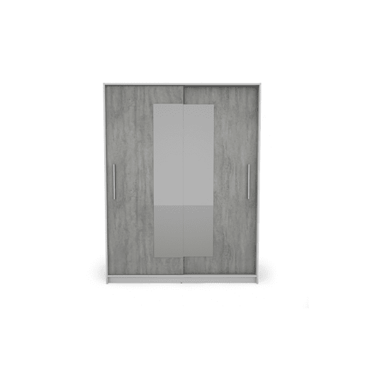 Roupeiro ELEGANZA portas deslizantes com espelho 150x195cm branco