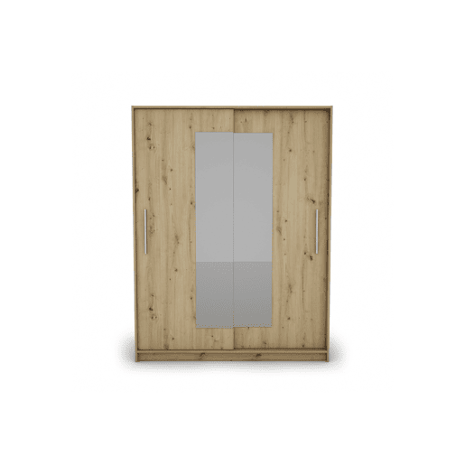 Roupeiro ELEGANZA portas deslizantes com espelho 150x195cm carvalho