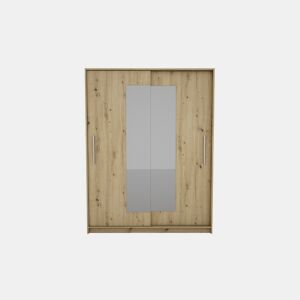 Roupeiro ELEGANZA portas deslizantes com espelho 150x195cm carvalho