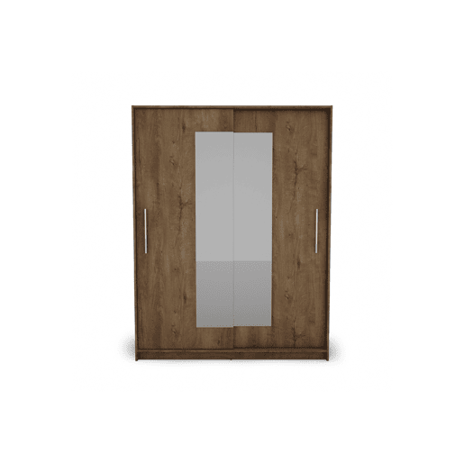 Roupeiro ELEGANZA portas deslizantes com espelho 150x195cm nogueira