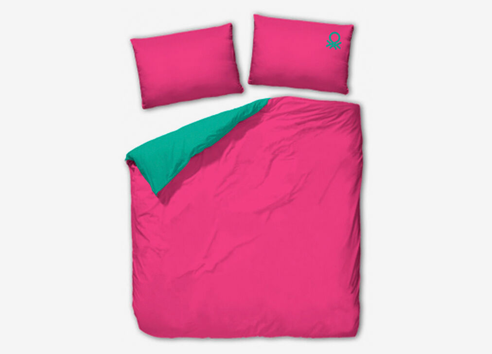Funda nórdica BENETTON rosa y verde 180cm