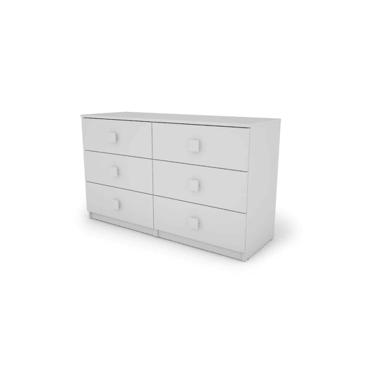 Cômoda dupla com 6 gavetas SEATTLE branco
