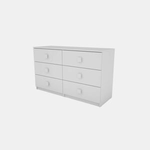 Cômoda dupla com 6 gavetas SEATTLE branco