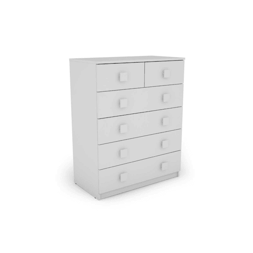 Cômoda auxiliar com 6 gavetas SEATTLE branco
