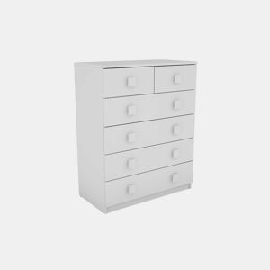 Cômoda auxiliar com 6 gavetas SEATTLE branco