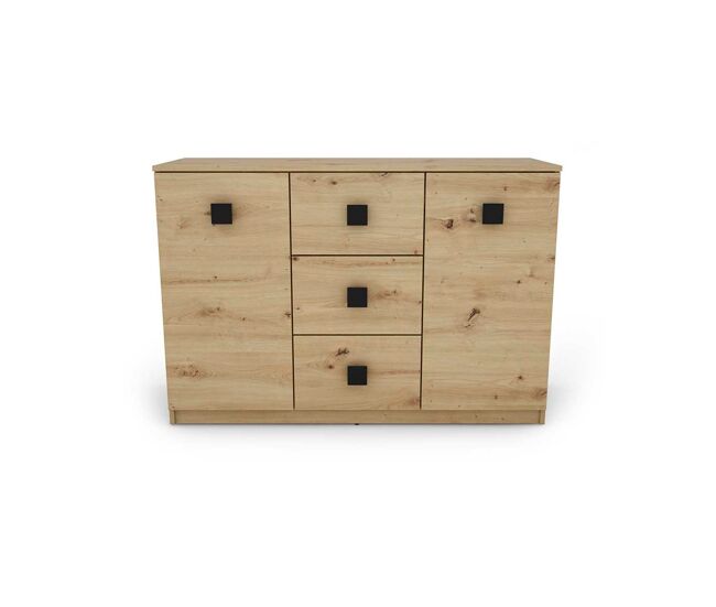 Aparador 2 puertas 3 cajones seattle roble - conforama