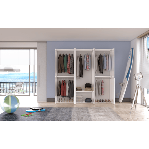 Roupeiro CLAUDIA portas batentes 200x238cm branco