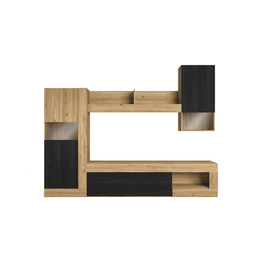 Composição de sala FERRARA carvalho e preto Composição de sala FERRARA carvalho e preto