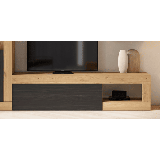 Composição de sala FERRARA carvalho e preto Composição de sala FERRARA carvalho e preto