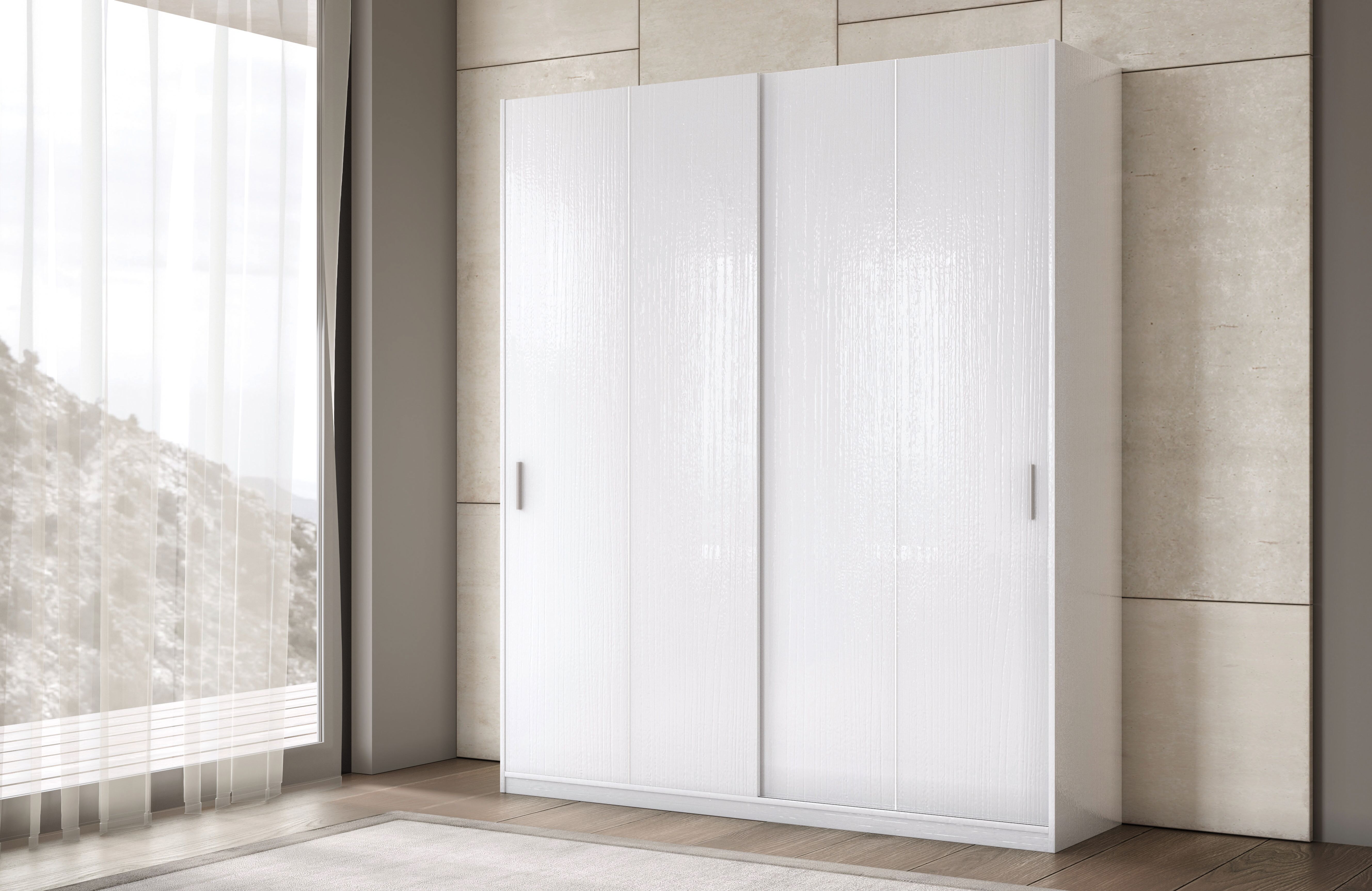 Armario DENVER puertas correderas 200x238cm blanco