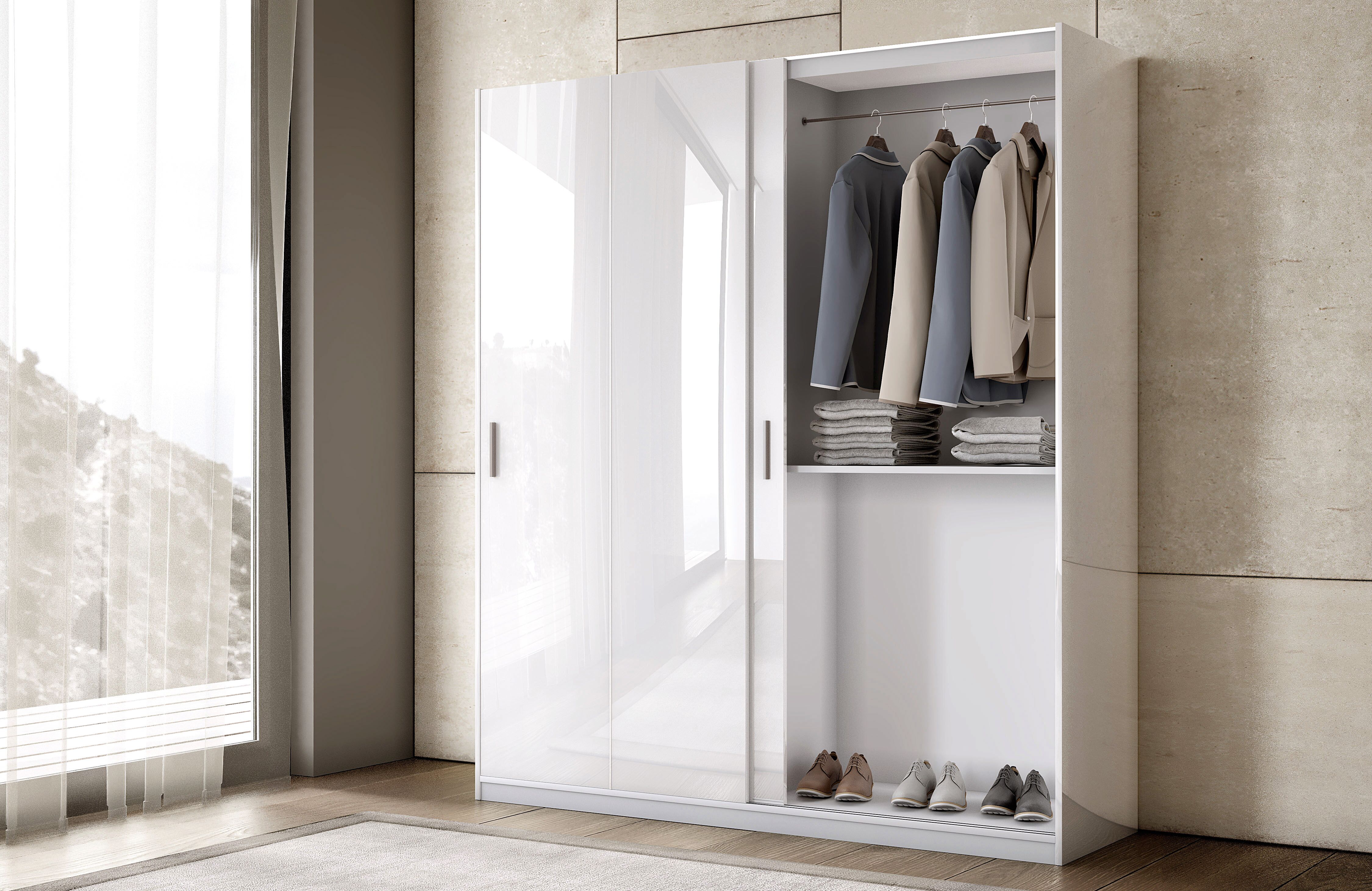 Armario ATENZA puertas correderas 200x238cm blanco