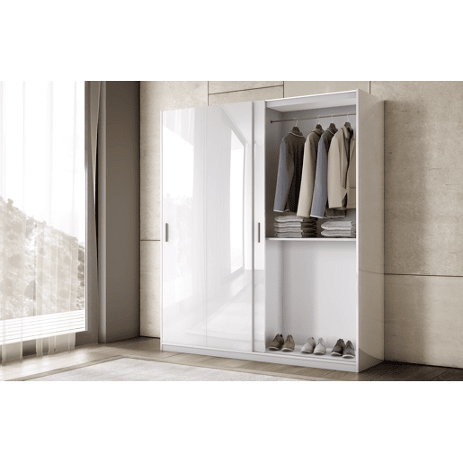 Roupeiro ATENZA portas deslizantes 200x238cm branco