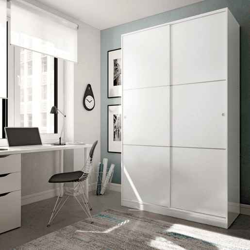 Roupeiro TREVI portas deslizantes 120x200cm branco Roupeiro TREVI portas deslizantes 120x200cm branco