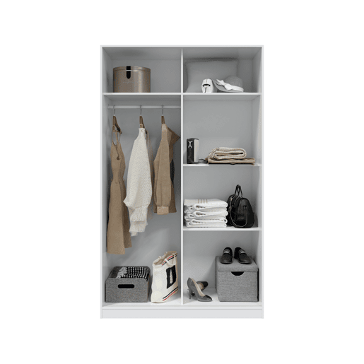Roupeiro TREVI portas deslizantes 120x200cm branco Roupeiro TREVI portas deslizantes 120x200cm branco