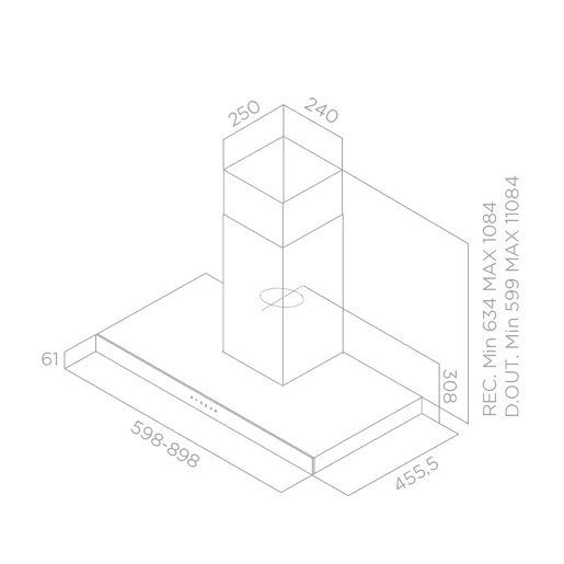 Exaustor decorativo T-Invertido TURBOAIR SEGNO BLIXA90