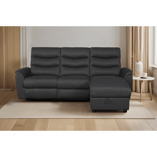 Chaise longue relax elétrico FAMILY 3 lugares dereito antracite