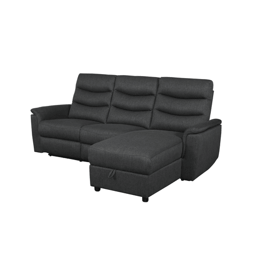 Chaise longue relax elétrico FAMILY 3 lugares dereito antracite