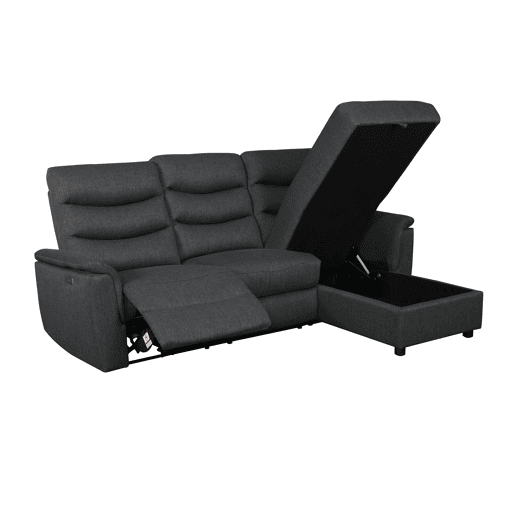 Chaise longue relax elétrico FAMILY 3 lugares dereito antracite