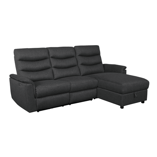 Chaise longue relax elétrico FAMILY 3 lugares dereito antracite