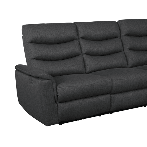 Chaise longue relax elétrico FAMILY 3 lugares dereito antracite