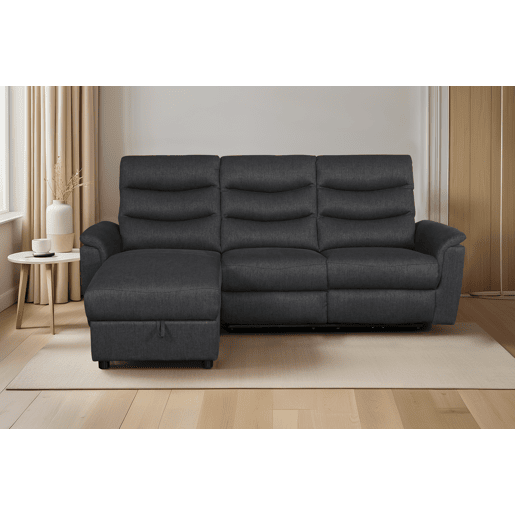 Chaise longue relax elétrico FAMILY 3 lugares esquerdo antracite